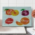 thumbnail image 1 of Fruit Cutting Board, Watercolor Grunge Background with Paint Splashes Peach Raspberry Plum and Orange, Decorative Tempered Glass Cutting and Serving Board, Large Size, Multicolor, by Ambesonne, 1 of 5