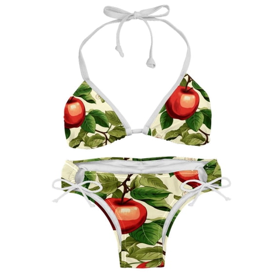Fruit Detachable Sponge Bikini Set | Adjustable Strap One-Piece Swimsuits, Two-Pack