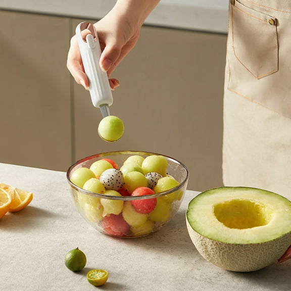 Fruit Digger Scoop - Ice Cream Scoop, Hanging Hole Design Comfortable Handle 304 Stainless Steel Smooth Edge Ergonomic Fruit-digging Remove Seed Rounded Edges Fruit Baller for Kitchen