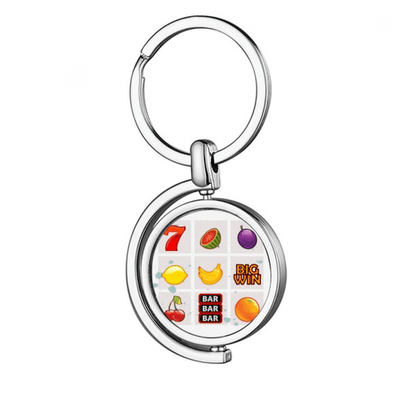 Fruit Digital Cartoon Illustration Pattern Rotating Keychain Metal Keyring Holder
