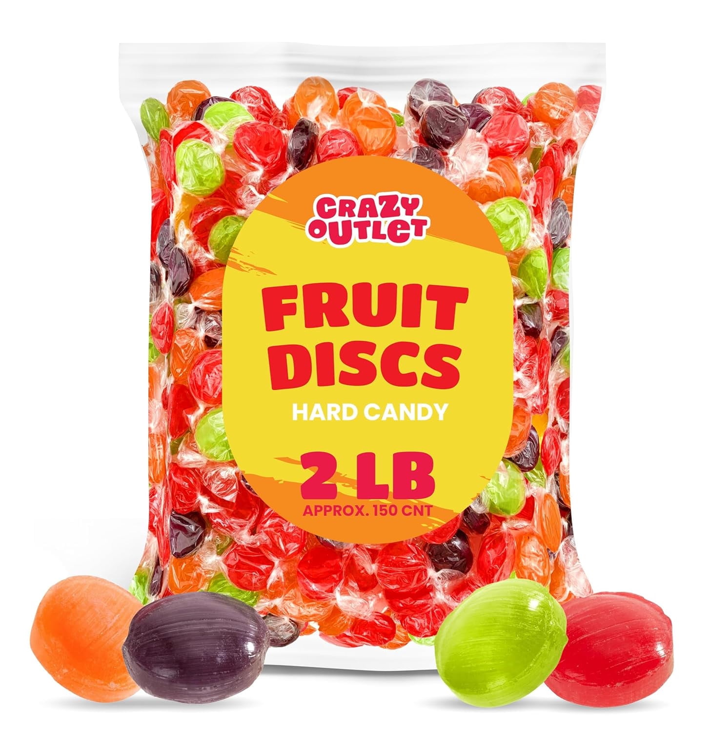 Fruit Discs Hard Candy, Valentines Candy, Assorted Flavors, 2-Pound ...