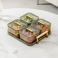 thumbnail image 1 of Fruit Divided Serving Tray - Removable Divided Clear Food Storage Containers with 4 Compartment,Candy Snack Tray,Snack Tray For Kitchen And Party Food And Pantry Organization, 1 of 7