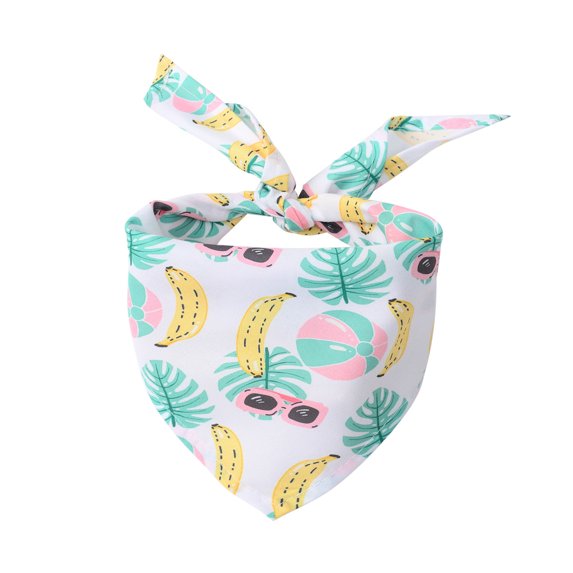Fruit Dog Bandanas Washable Hawaii Pet Scarf Adjustable Summer Triangle Dog Bibs Assortment Pet Kerchief Dog Bandana Accessories for Summer Small Medium Size Pets