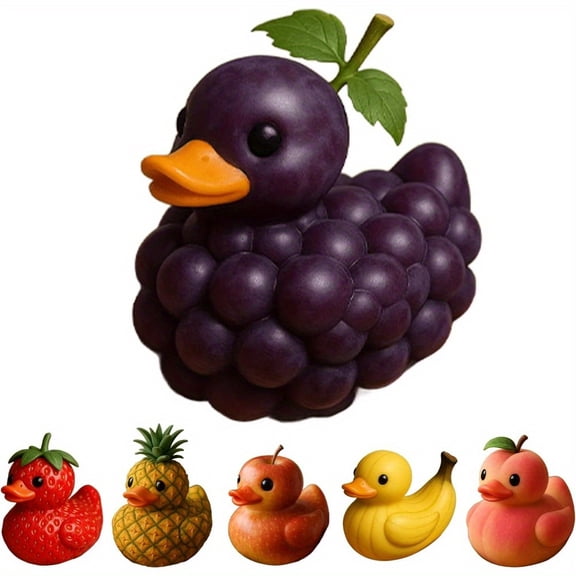 Fruit Duck Figurines Playful & Charming Decor, Funny Banana Duck Statue Decor Gifts, Novelty Fruit Ducks for Home Office Desktop Car Dashboard Decoration