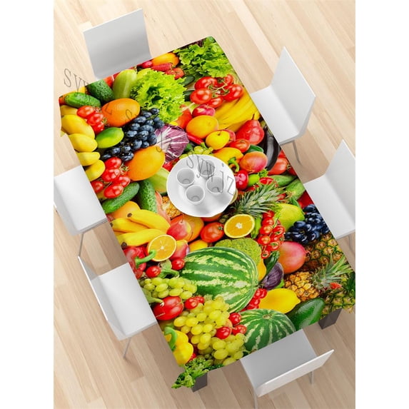 Fruit Durian Pattern Tablecloth Rectangular Anti-stain Tablecloth Kitchen Coffee Table Dining Table Decoration Accessories