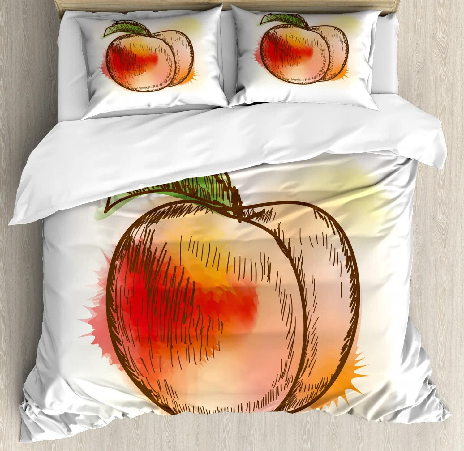 Fruit Duvet Cover King//Full Size Summer Strawberry Fruits Quilt