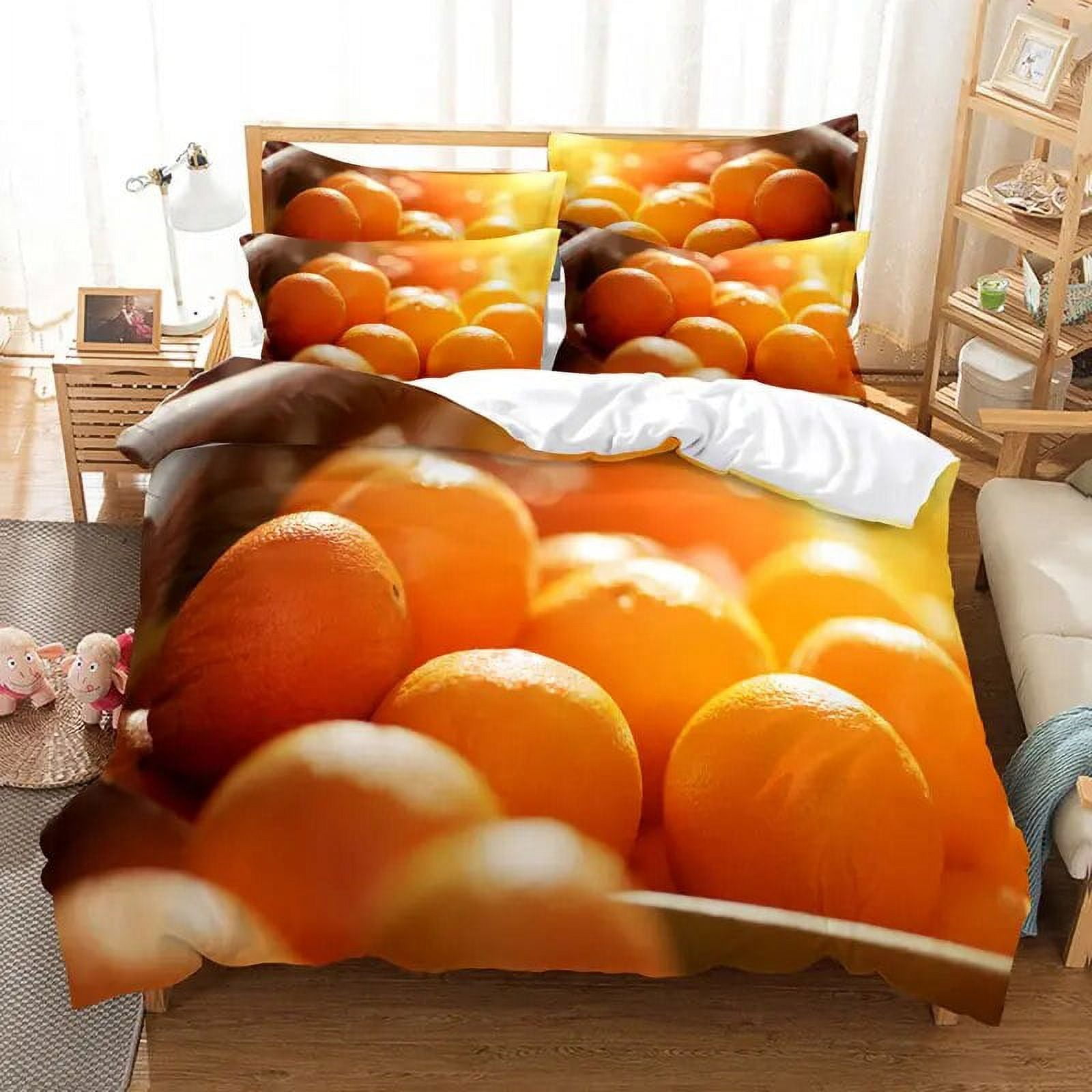 Fruit Duvet Cover Set 3D Print Fresh Lemon Orange Strawberry Cherry