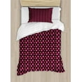 thumbnail image 1 of Fruit Duvet Cover Set, Digitally Generated Sliced Pomegranates with Leaves Polka Dots, Decorative 2 Piece Bedding Set with 1 Pillow Shams, Twin Size, Charcoal Grey Dark Pink, by Ambesonne, 1 of 3