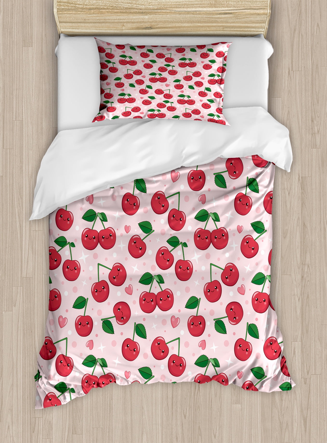 Kawaii Cartoon Duck Bunny Bear Floral Fruit Love Heart Pajamas Set
