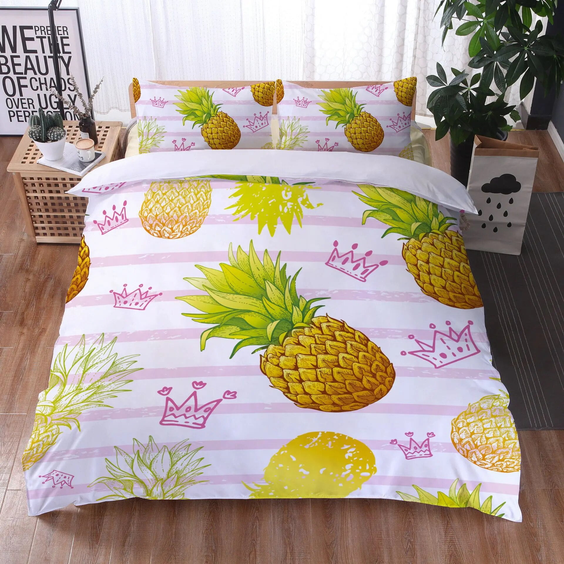 Fruit Duvet Cover Set Lightweight Brushed Microfiber Fruit Bedding Set