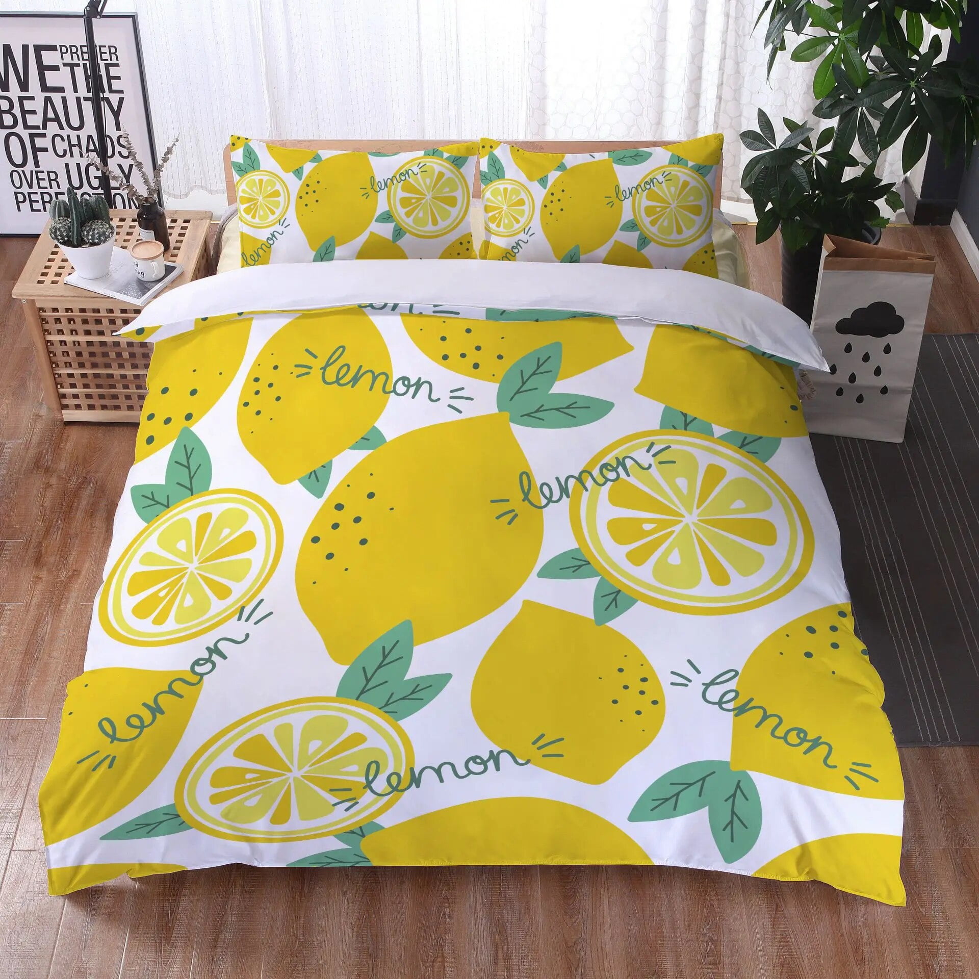 Fruit Duvet Cover Set Lightweight Brushed Microfiber Fruit Bedding Set