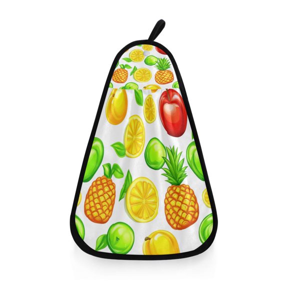 Fruit Element Pattern Hanging Towel Hand Towel 16.53x12.20in Quick-Drying for Kitchen and Bathroom Use