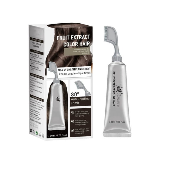 Fruit Essence Hair Dyeing Comb, Natural Fruit Hair Dye for Grey Hair Coverage, Uniform and Natural, Lasting and Not Fading for Men and Women, 2.70 Fl Oz