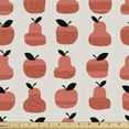 thumbnail image 1 of Fruit Fabric by the Yard, Pattern with Abstract Apple and Pears with Leaves, Decorative Upholstery Fabric for Chairs & Home Accents, 2 Yards, Coral Burnt Orange by Ambesonne, 1 of 4