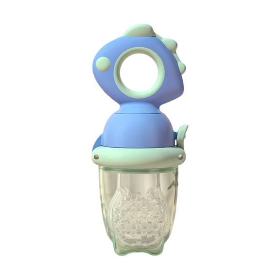 Fruit Feeder Silicone Teething Toy Dinosaur Shape Push Design for Self Feeding Fruit Vegetable Food Dispenser Safe BPA Free Soft Masticating Tool Style A#100