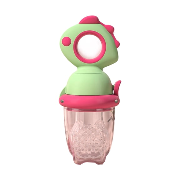 Fruit Feeder Silicone Teething Toy Dinosaur Shape Push Design for Self Feeding Fruit Vegetable Food Dispenser Safe BPA Free Soft Masticating Tool Style A#101