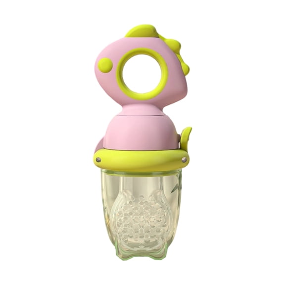 Fruit Feeder Silicone Teething Toy Dinosaur Shape Push Design for Self Feeding Fruit Vegetable Food Dispenser Safe BPA Free Soft Masticating Tool Style B#099
