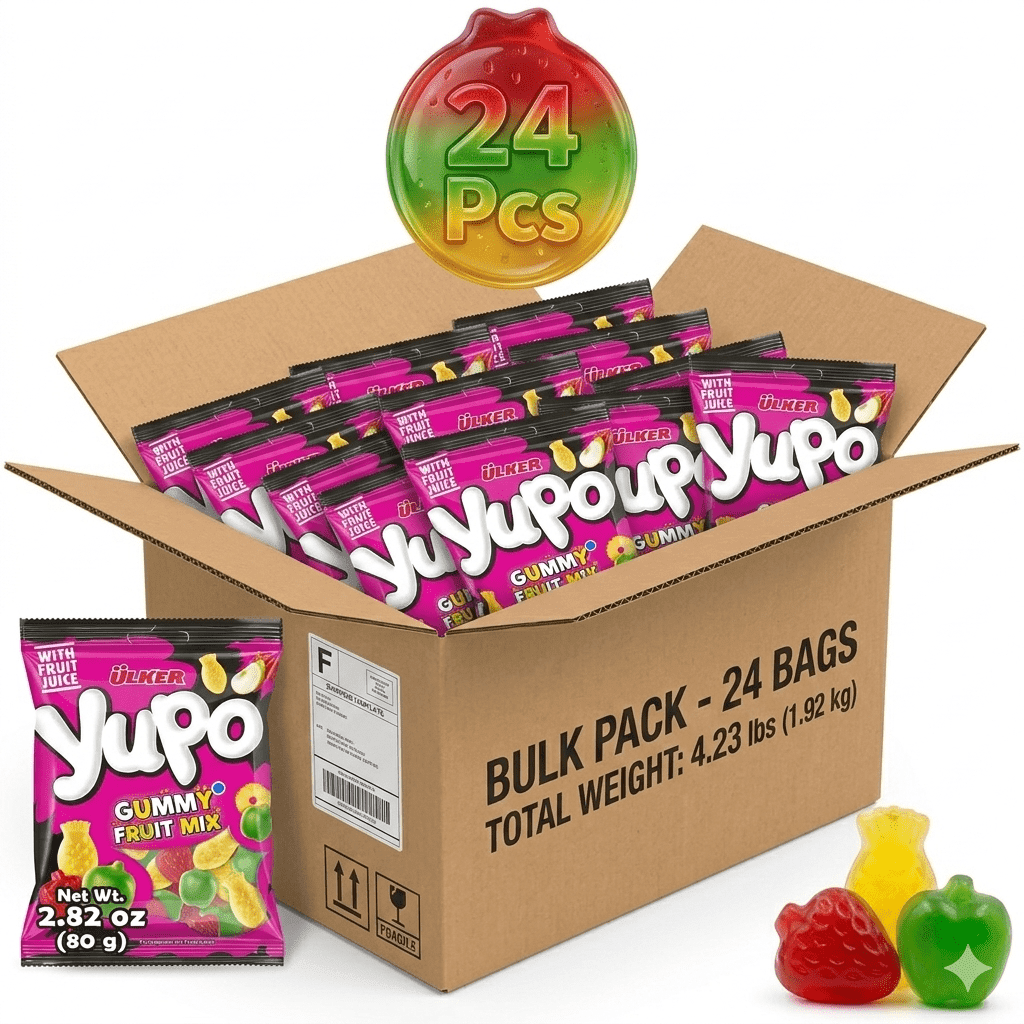 Ceres Gourmet Fruit Flavor Soft Candy Jelly, 24 Pack (2.8 oz Each), Assorted Apple Orange Strawberry Gummy Candy