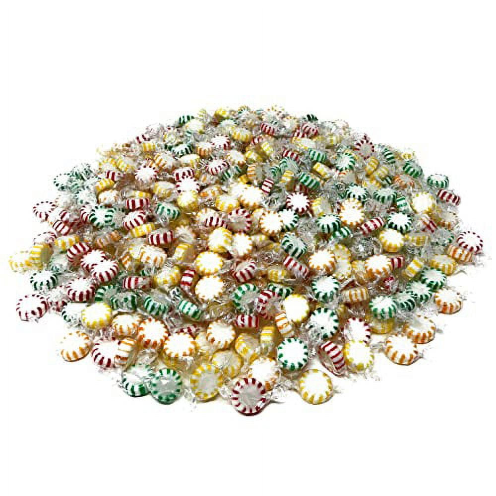Fruit Flavored Hard Candy - 6 lbs - Apple, Strawberry, Lemon and Orange Flavored Disks Old School Classic Starlights - Bulk American Vintage Candy Assortment - Individually Wrapped, 96 oz.