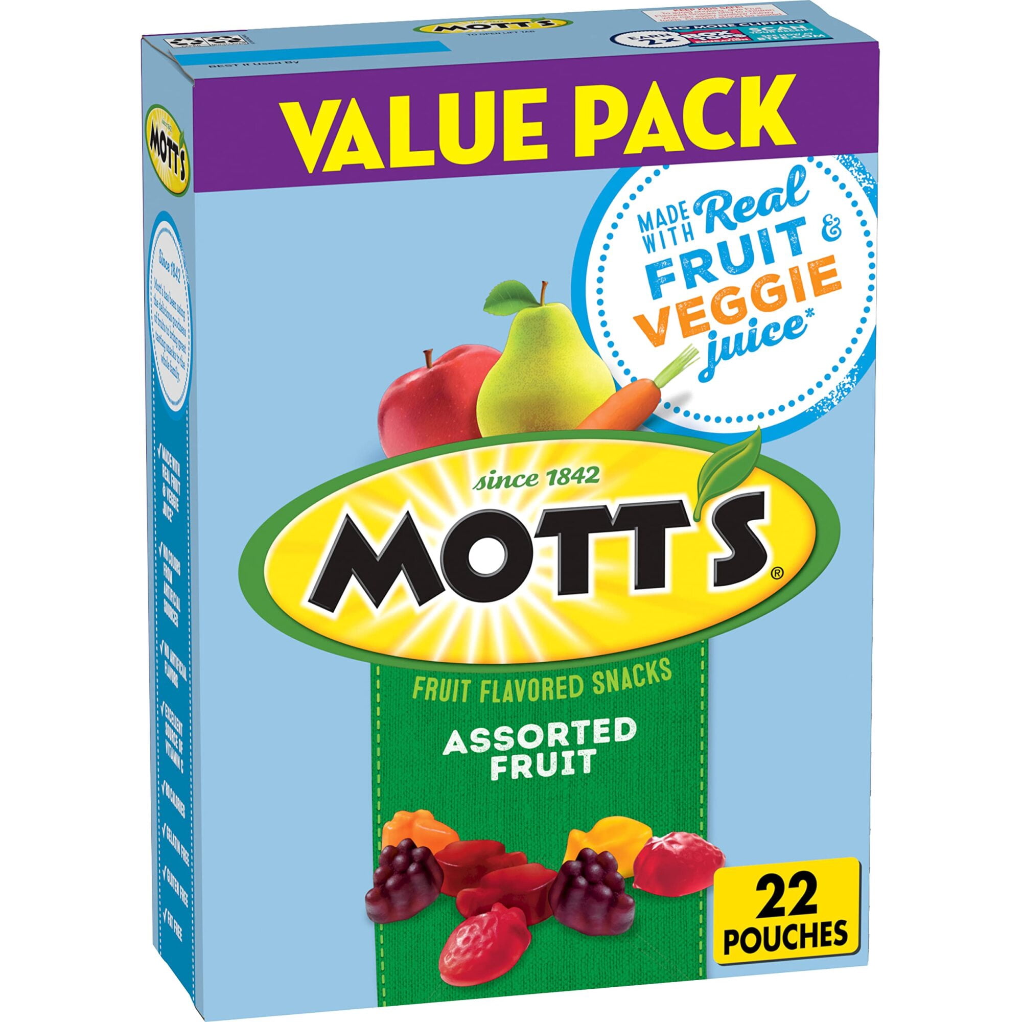 Fruit Flavored Snacks  Assorted Fruit  Pouches (Pack of 24)