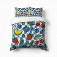 thumbnail image 1 of Fruit Floral Checkered Pattern Bedding Set 3 Pcs Soft Microfiber Quilt Cover For Bedroom Decor, Comforter Cover With 2 Pillowcase, 1 of 5