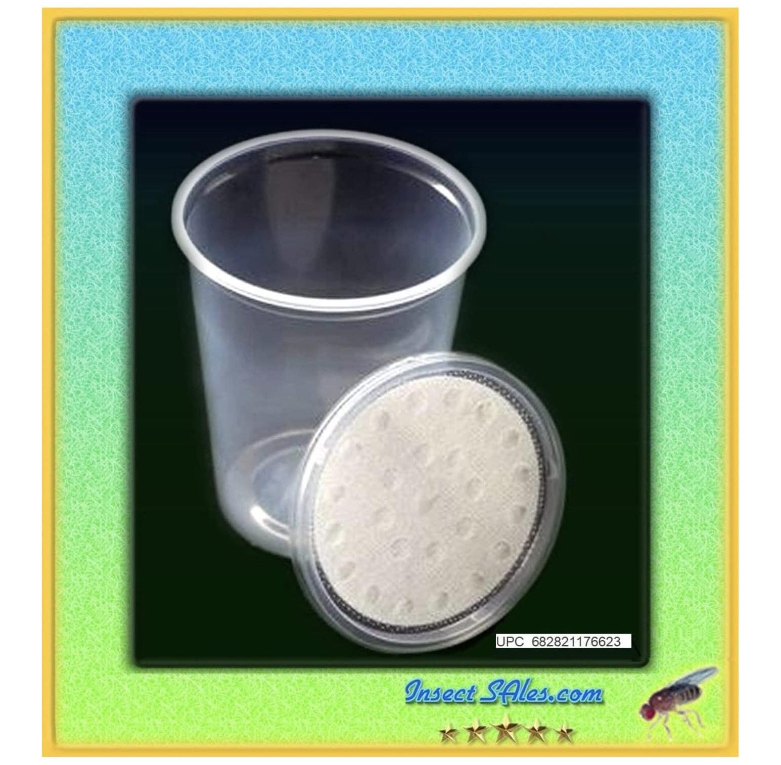 Fruit Fly 32 oz. Insect Culture Cups (20 Pack) with Vented Fabric Lids