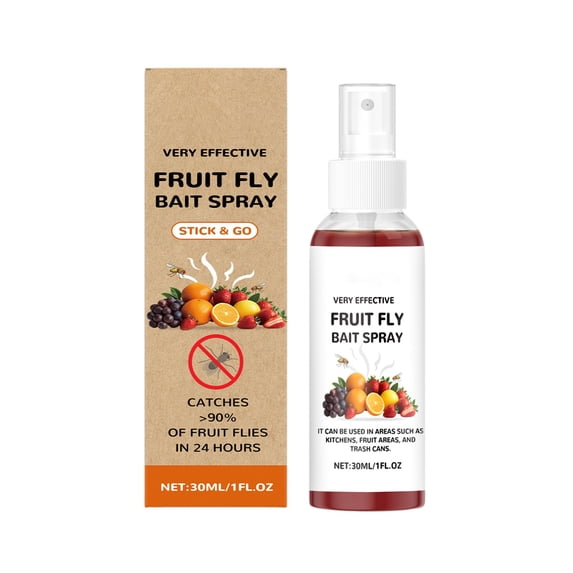 Fruit Fly Bait Spray 30ml Stick and Go Formula for Indoor Use Suitable for Kitchens Food Areas Trash Cans and Dining Spaces