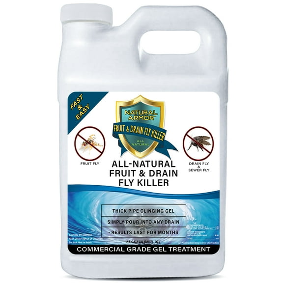 Fruit Fly & Drain Fly Killer - Simple & Safe Drain Gel Treatment This Solution Eliminates Gross Fruit Flies, Drain Flies, Sewer Flies & Gnat Infestations From Any Drain. Fast & Easy (2.5 GALLON)