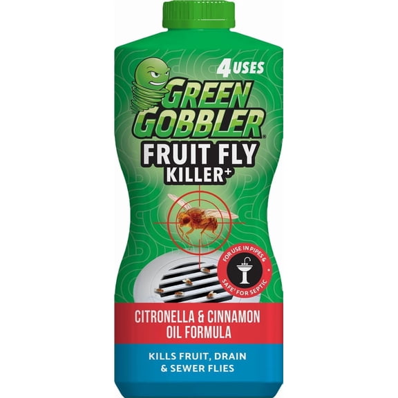 Fruit Fly Killer+ - Kills Fruit Flies, Drain Flies & Sewer Flies, Gel Treatment for Use in Sinks & Pipes - Safe for Septic Systems, 32oz