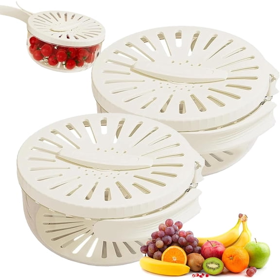 Fruit Fly Proof Bowl with Mesh Basket for Easy Cleaning, Stackable Lid with Wooden Frame and Mesh, Insect-Resistant, Multifunctional Basin for Produce Wash (Brown*2pcs)