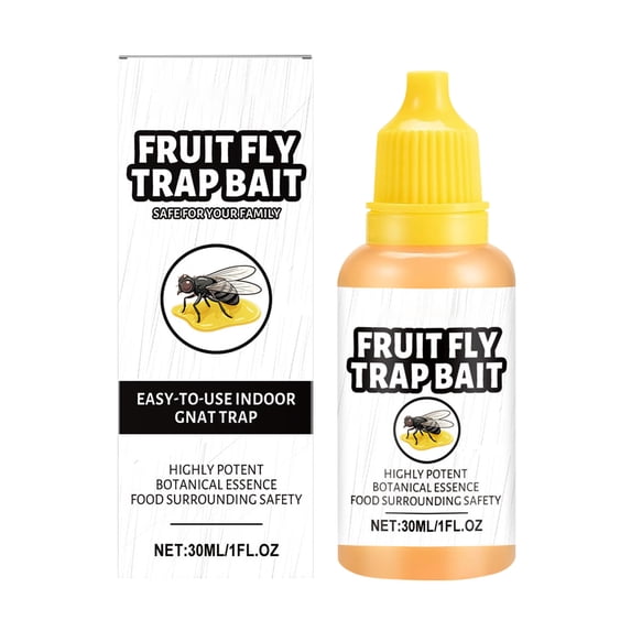 Fruit Fly Trap Bait 30ml Indoor Gnat Trap Liquid Botanical Essence Formula for Kitchen Home Use Safe for Food Areas Easy Application