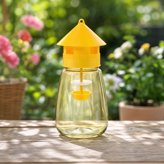 Fruit Fly Trap Hanging Insect Catcher Reusable Bug Container for Indoor Outdoor Use, Kitchen Garden Pest Deterrent with Easy Clean Design for Home Patio and Orchard