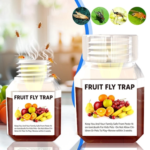 Fruit Fly Trap,Highly Effective Ecological Fruit Fly Traps Indoor,Environmentally Responsible Fruit Fly Killer,User Friendly,Up to 3 Weeks per Bottle