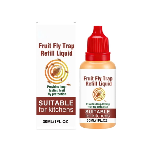 Fruit Fly Trap Refill Liquid With Fruit Sugar Technology, 30Ml - Strong Attraction From Fructose & Sorbitol, Long-Lasting Trapping To Reduce Pest Numbers, Mild Ingredients Safe