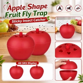 Fruit Fly Trap Shaped Sticky Fly Catcher Pack of 2 Non-Toxic Reusable Flying Insect Trap for Kitchen Garden Fruit Bowl Indoor Outdoor Pest Control