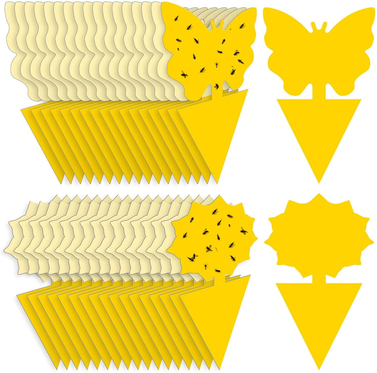 Fruit Fly Traps Fungus Gnat Traps Yellow Sticky Bug Traps 36 Pack Non-Toxic and Odorless for Indoor Outdoor Use Protect The Plant.