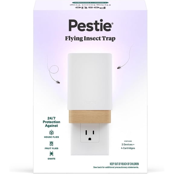 Fruit Fly Traps for Indoors  Indoor Fly Trap Plug In Light, Gnat Traps for House Indoor, Electric Bug Trap for Kitchen & Home, Plug-In Insect Trap for Fruit Flies (2 Devices & 4 Cartridges)