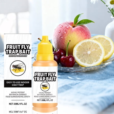 Fruit Fly Traps For Indoors, Moonspry 30Ml Fruit Fly Bait - Controls Fruit Flies & Kitchen Flies, Ideal For Insect Traps - Indoor Outdoor Home Kitchen Use