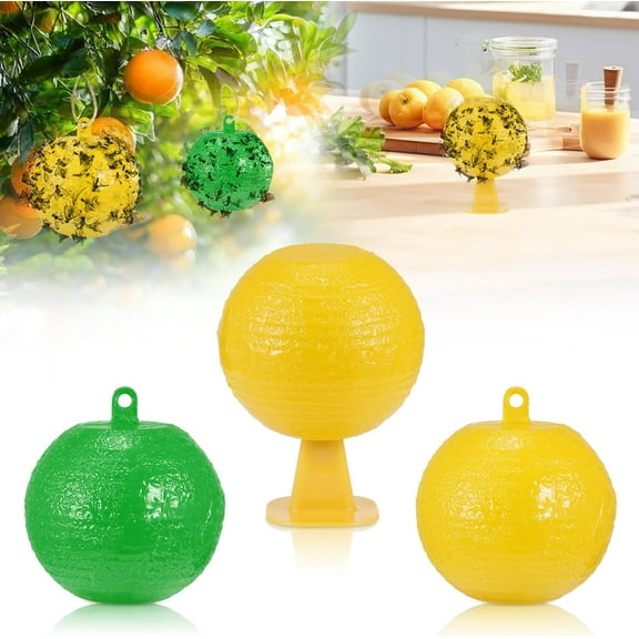 Fruit Fly Traps Sticky Traps Ball,Gnat Traps Flying Insects Traps Ball for Indoor Outdoor House Kitchen Plants Trees Flying Insect(Green)