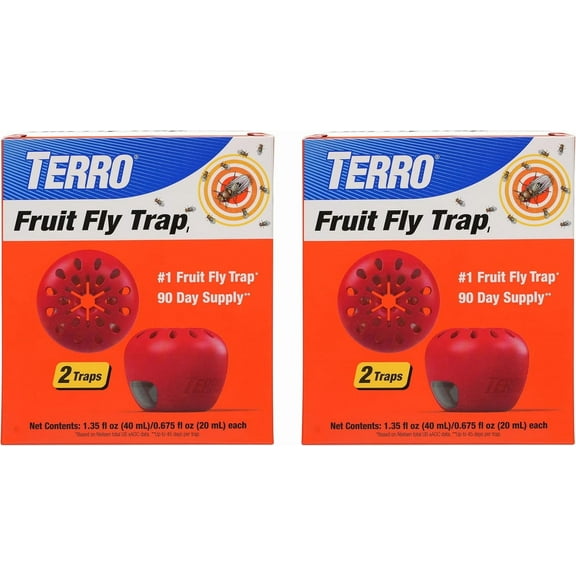 Fruit Fly Traps for Indoors (4 Pack) + 180 Days of Lure Supply