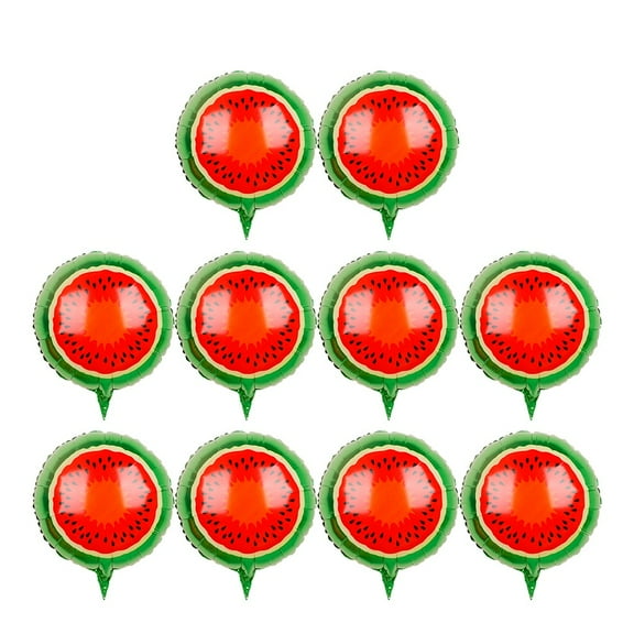 UEETEK 10Pcs Birthday Helium Balloons Watermelon Fruit Foil Balloons Reusable Party Decor