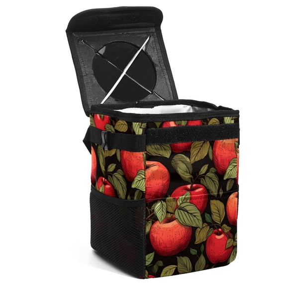Fruit Foldable Car Trash Can with Lid, Leak-Proof Mini Trash Can, Hanging Storage Bag - Car Trash Bin for Clean and Organized Rides