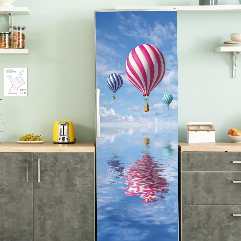 Fruit Food Self Adhesive Film Door Vinyl Kitchen Fridge Cover Stickers