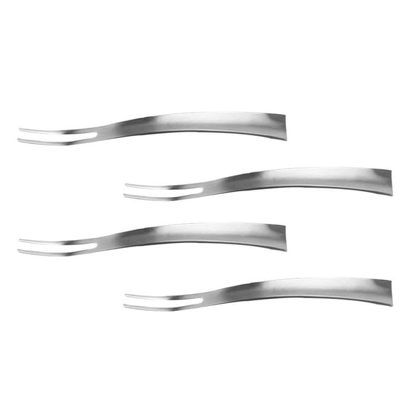 Fruit Fork 4 Pcs Salad Multi-purpose Tableware Flatware Western Style Stainless Steel