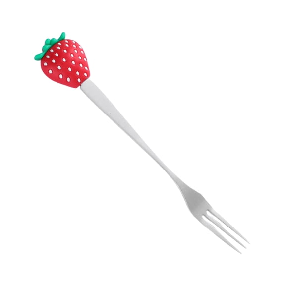 Fruit Fork Strawberry Shaped Stainless Steel Single Small Fork for Summer Party Desserts