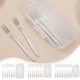 thumbnail image 1 of Fruit Fork Tableware Set - Stainless Steel with Wooden Handle, Elegant Mini Forks for Cheese Boards and Desserts, Dishwasher Safe with Storage Box, 1 of 7
