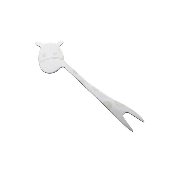 Fruit Forks, Kivin Giraffe Shaped Dessert Fruit Picks, Food Grade Stainless Steel Dual Prong Reusable Snack Forks for Home Kitchen Party Table Decoration,A