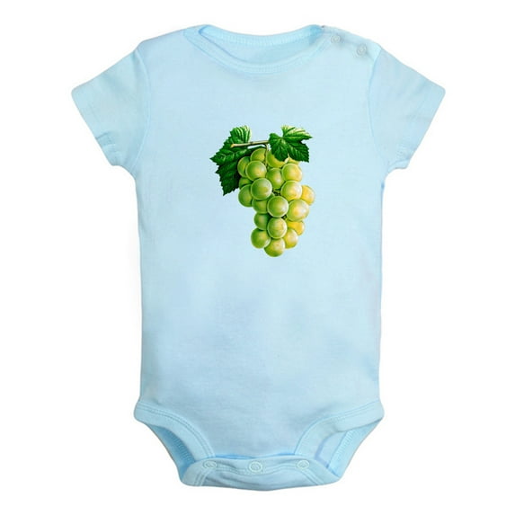 Fruit Grape Image Print Rompers For Babies, Newborn Baby Unisex Bodysuits, Infant Jumpsuits, Toddler 0-24 Months Kids One-Piece Oufits (Blue, 12-18 Months)