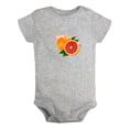 thumbnail image 1 of Fruit Graperfruit Image Print Rompers For Babies, Newborn Baby Unisex Bodysuits, Infant Jumpsuits, Toddler 0-24 Months Kids One-Piece Oufits (Gray, 0-6 Months), 1 of 4