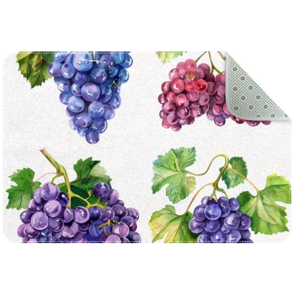 Fruit Grapes on White Background Entryway Rug, 2x3 Area Rug Indoor Door Mat Non-slip Washable Floor Carpet Rug for Bedroom Office Dining Room Bathroom